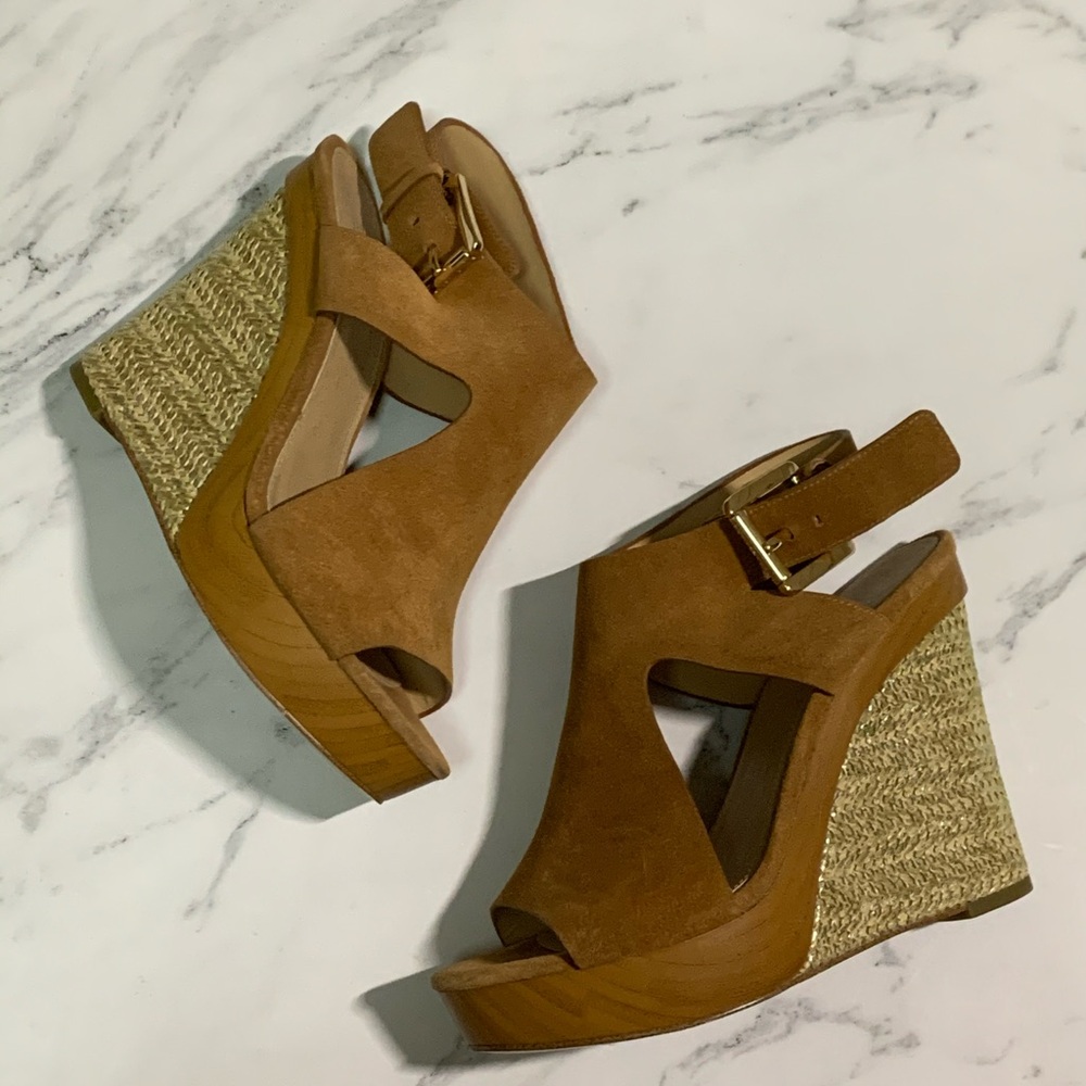 Michael Kors Tan Wedge Heels